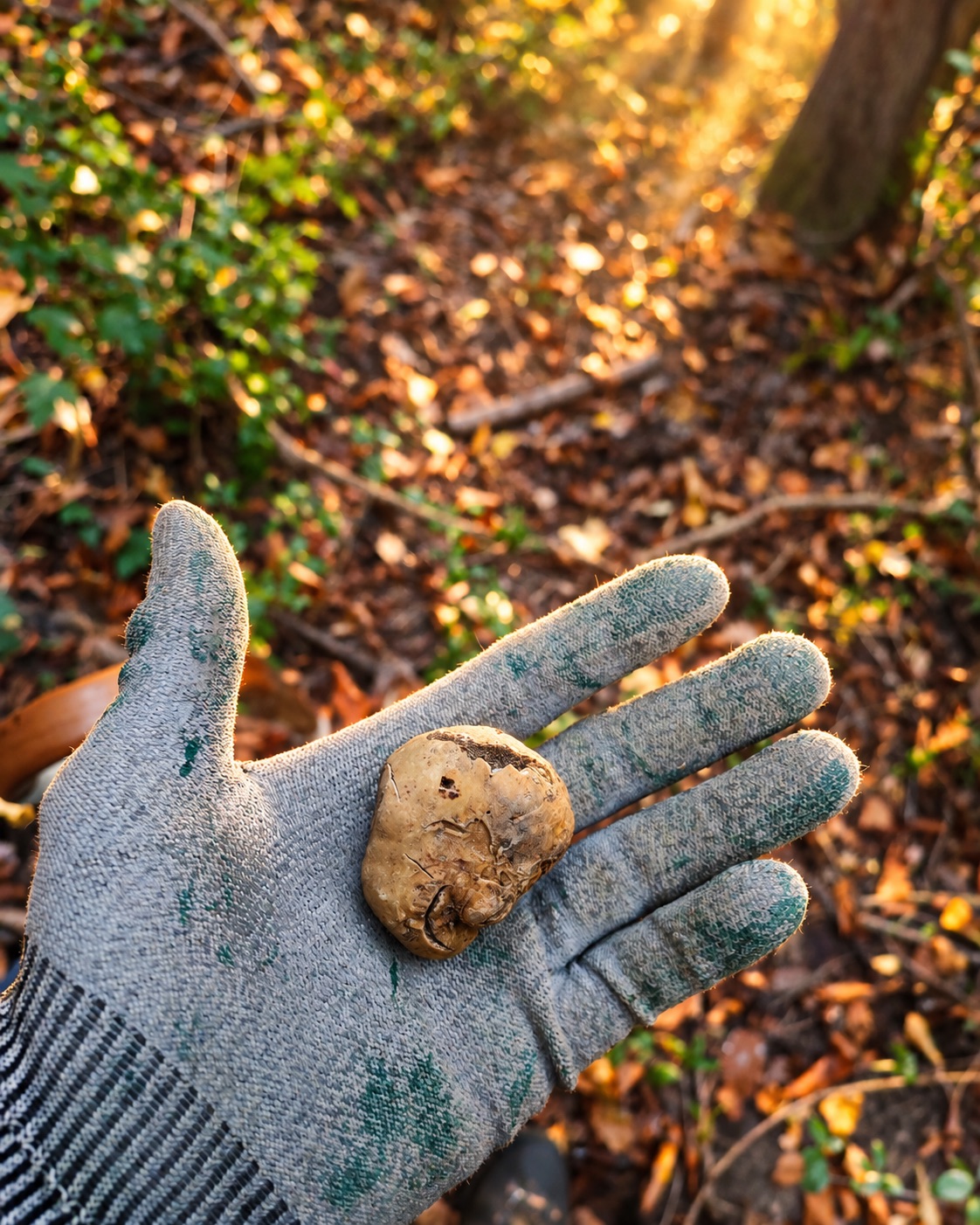 La raccolta del tartufo nel bosco